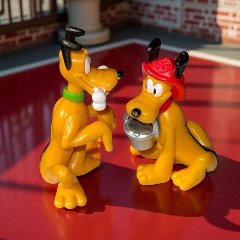 Disney Pluto Fire Pup & Pluto With A Bone PVC Figures A4